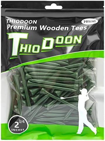 THIODOON Golf Tees Professional Natural Wood Golf Tees Pack of 100, Golfing by THIODOON