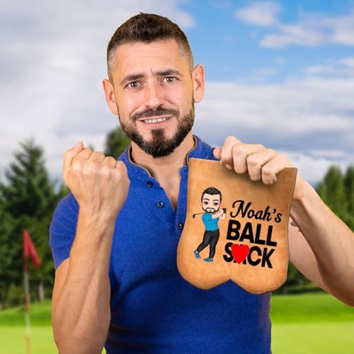 Personalized Golf Ball Bag, Custom Cartoon Character & Name on Golf Shag Bag - Image 5
