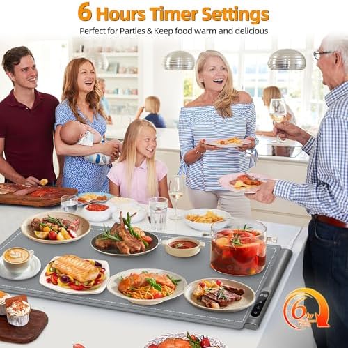 Newise Warming Mat for Food, 6 Temp & Timer, Extra Large 36”x 16" - Image 6