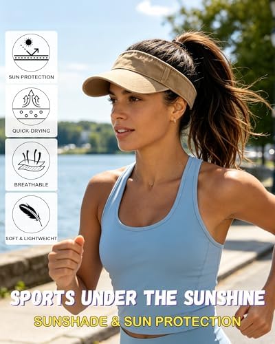 IYEBRAO 3 Pack Sun Visor Hat Sport Vintage Washed Adjustable Cotton Empty Top - Image 2