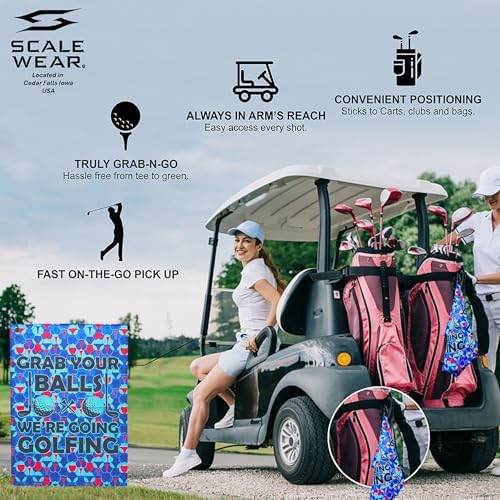 Grab Your Balls We're Going Golfing Funny Golf Towel Microfiber Clip - Image 4