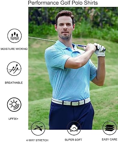 Alex Vando Mens Golf Shirt Moisture Wicking Print Performance Polo Shirt - Image 5