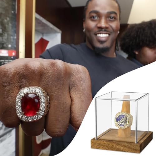 Hooqict Championship Ring Display Case Clear Acrylic Ring Case Display Box UV - Image 5