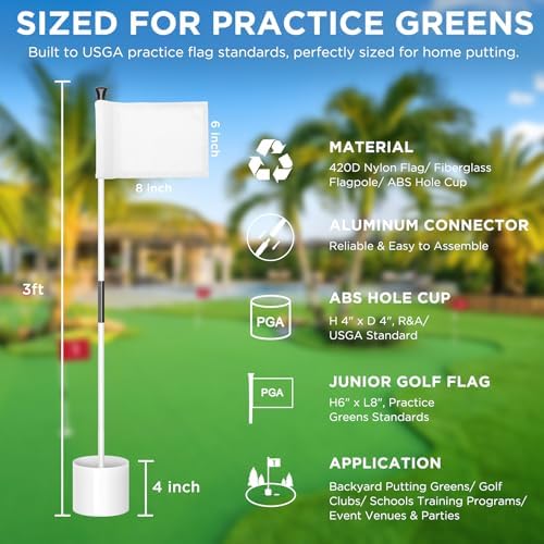 KINGTOP 3 ft Golf Flagstick and Hole Cup Sets - Image 2