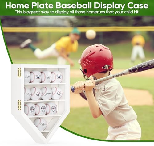 TJ.MOREE 12 Balls Baseball Display Case Wall-Mounted, Durable Wood - Image 6