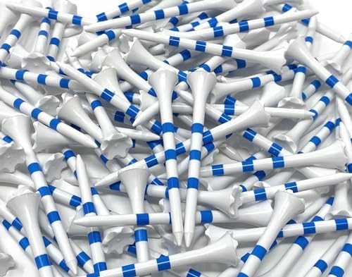 NorthPointe 3 ¼” Golf Tees Plastic – White/Blue Stripes - Image 4