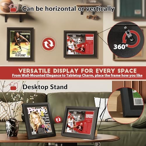 JupDec Sports Magazine Frame 2 Pack, Premium Wood Display Case - Image 4