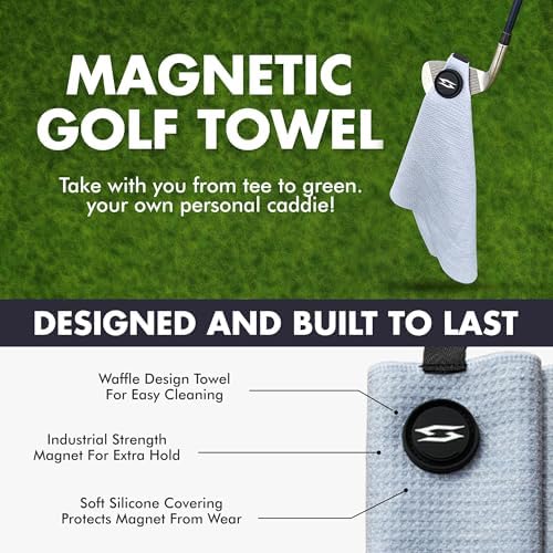 16x24 Magnetic Golf Towel Waffle Weave Ball Marker Included - Image 4