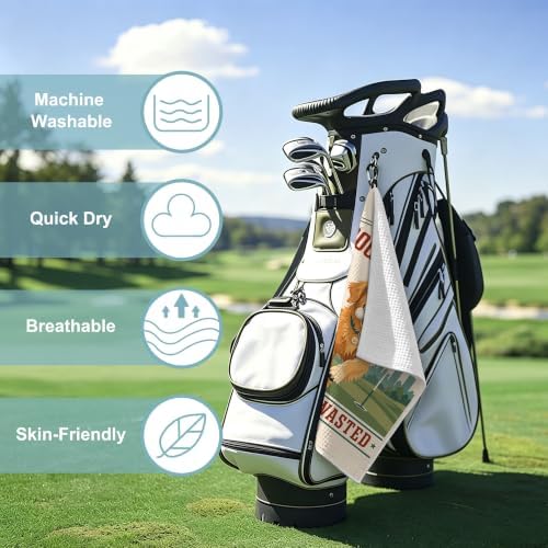 Cute Dog Golf Towel with Bag Clip, Gift - Image 3