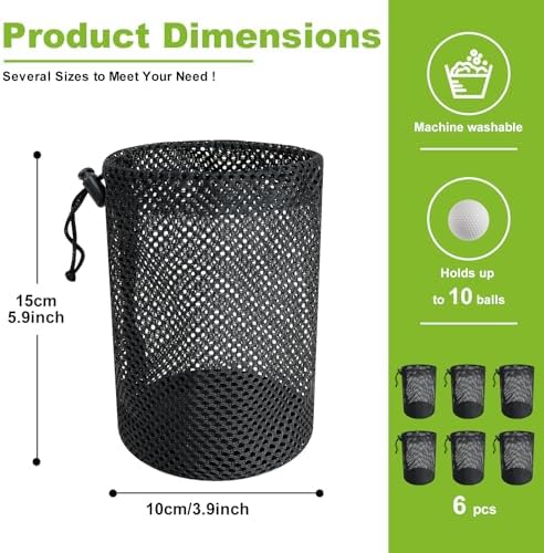 Golf Ball Storage Bag-6 Pack Mesh Bags - Image 2