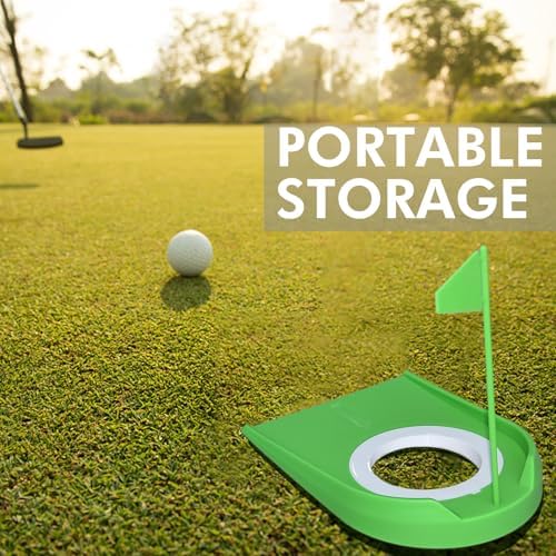 9 Pack Golf Putting Cups with Flags, Plastic Golf Training Aids with Golf Ball - Image 5