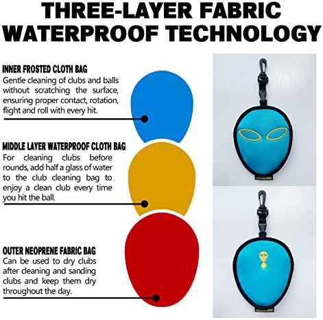 Golf Club Cleaner & Ball Cleaning Bag, Original Three-Layer Fabric Waterproof - Image 2