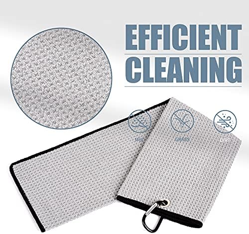 Mile High Life 2 Pack Gray Microfiber Tri-Fold Golf Towels - Image 3