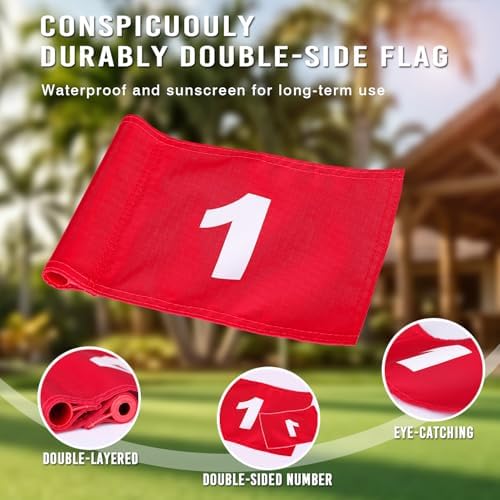 2 or 4 Set 3Ft Golf Flagstick Mini Putting Green Pin Flag - Image 5