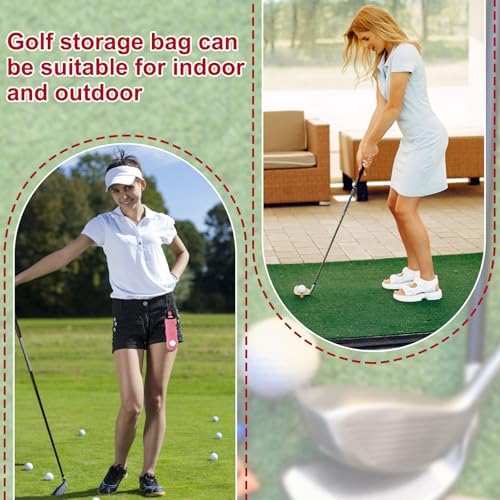 uxcell Golf Ball Carry Bag, Waist-Mounted Storage Bag Neoprene Golf Tee Holder - Image 5