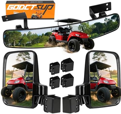 Golf Cart Mirrors, Universal Panoramic Golf Cart Rear View Mirror & No Drilling by Unknown