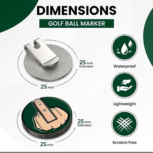Ultimate Middle Finger Golf Ball Marker | Magnetic Hat Clip | Alignment Ball - Image 3