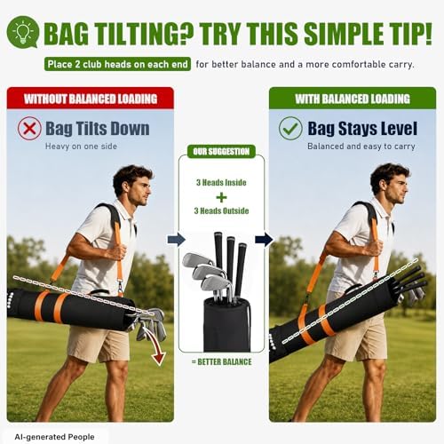TOBWOLF Golf Carry Bag for Men, 900D Lightweight Bag for 3-6 Clubs - Image 2