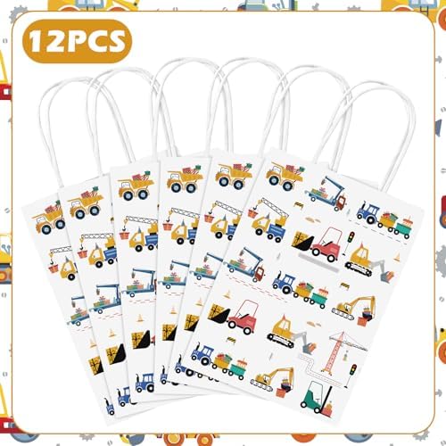 Hxezoc 12 Pieces Construction Vehicle Gift Bags - Image 6