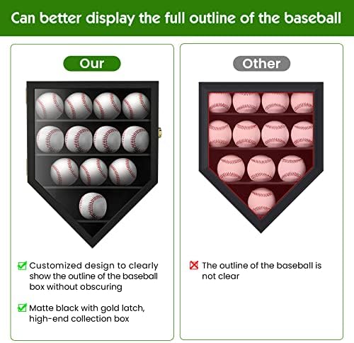 TJ.MOREE 12 Balls Baseball Display Case Wall-Mounted, Durable Wood - Image 4