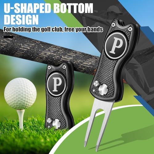 Golf Divot Repair Tool with Letter Ball Marker Custom Monogrammed Initial Green - Image 4