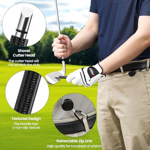 Golf Club Brush Cleaner with Golf Groove Sharpener Tool, 3 Replacement Brush - Image 4
