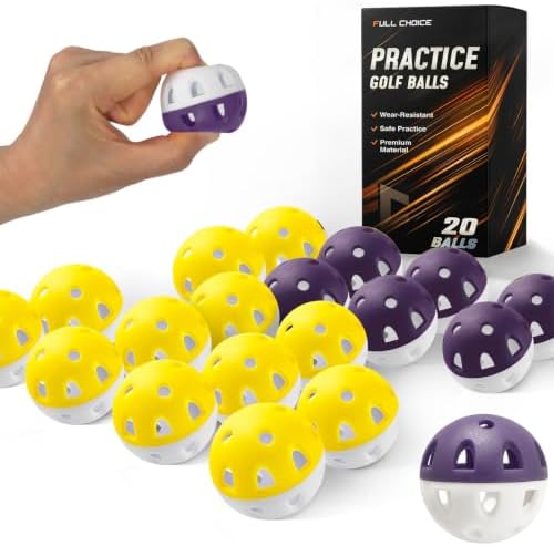 Wear-Resistant Practice Golf Balls, High Visibility by FULLCHOICE