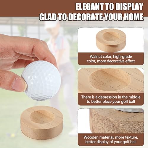 Thyle Wooden Single Golf Ball Display Stand 2 Inches Golf Ball Holder Mini - Image 3