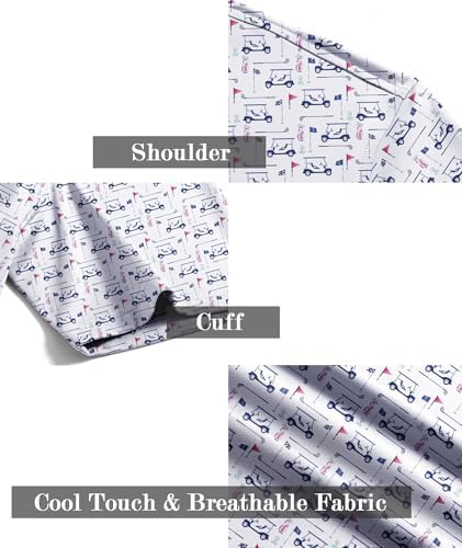 ZITY Men's Golf Shirts Short Sleeve Print Patterns Casual Collared Polo - Image 6