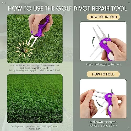 Skylety 4 Pcs Golf Divot Repair Tool Foldable - Image 4