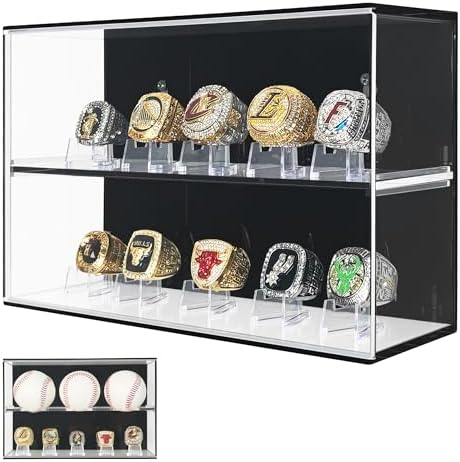 Acrylic Championship Ring & Baseball Dual Function Display Case, Swap Insert by WEIMINLI