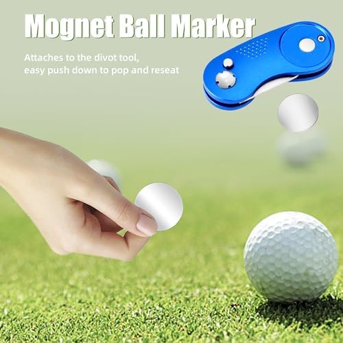 Mile High Life Golf Divot Repair Tool Metal/Foldable w Magnetic Ball Marker - Image 3