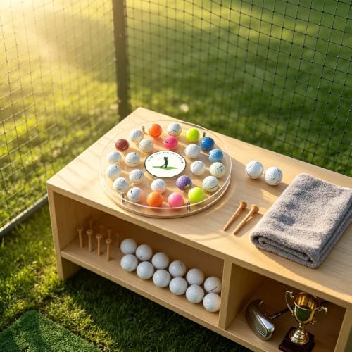 Golf Ball Display Rack, 24 Pieces Wood Acrylic Golf Ball Display case. - Image 6
