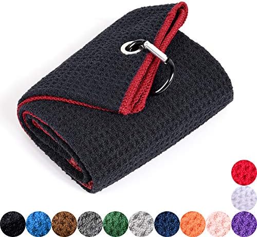 Mile High Life Microfiber Waffle Pattern Golf Towel | Club Groove Cleaner Brush - Image 2