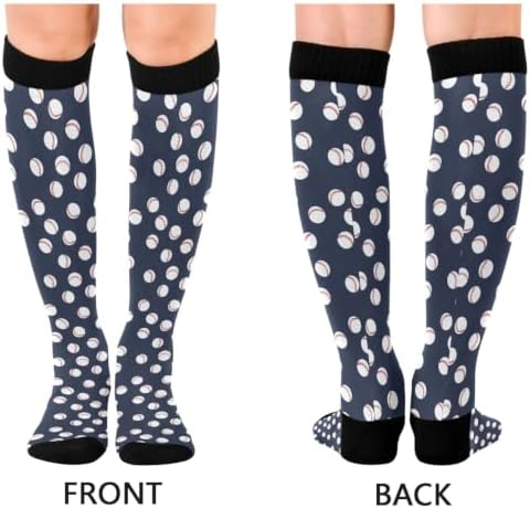 White Baseballs Stitching Compression Sock - Image 2
