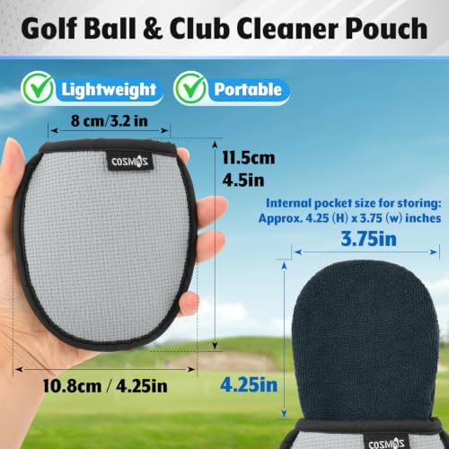 Cosmos Portable Pocket Golf Ball Washer Pouch Golf Ball Cleaner Pouch - Image 4