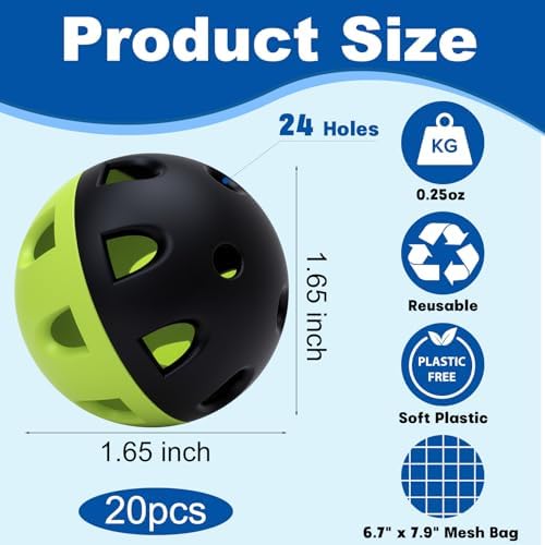 Coopay 20/40/80 Pack Mini Plastic Practice Baseballs, 1.65inch Small Soft - Image 2