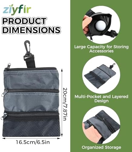 Golf Tee Pouch Detachable Golf Valuables Pouch Golf Ball Bag - Image 3