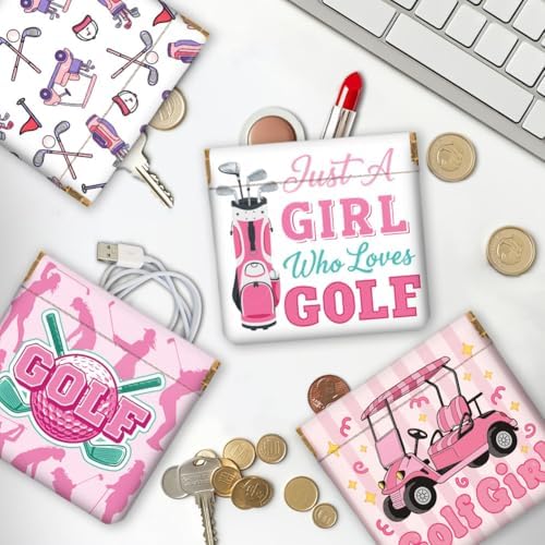 Peacoblue Golf Coin Purse, PU Leather Squeeze Pouch 4PCS - Image 6