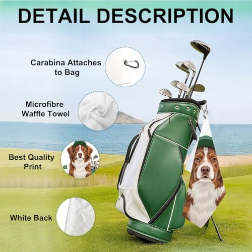 Australian Shepherd Golf Towel 16x24 Inch Dog Gifts Waffle Weave Decorative - Image 3