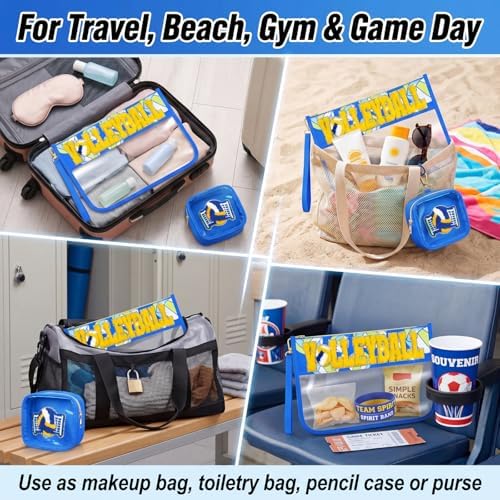 Hillban 2 Pcs Volleyball Gift Girl Accessory Volleyball Makeup Cosmetic Bag - Image 6