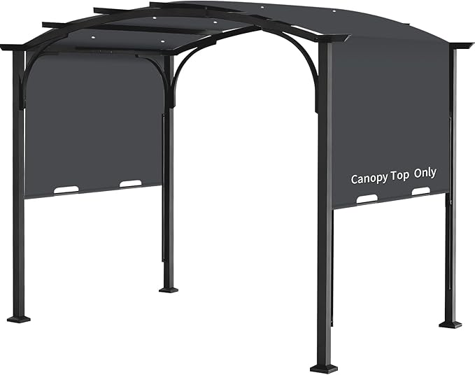 200x103 in Pergola Canopy Replacement Shade Cover Only, Dark Gray | Fits 10x10 by Iheqard