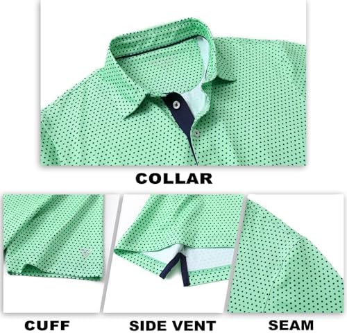 M MAELREG Mens Golf Shirt Short Sleeve Dry Fit Print Moisture Wicking - Image 5