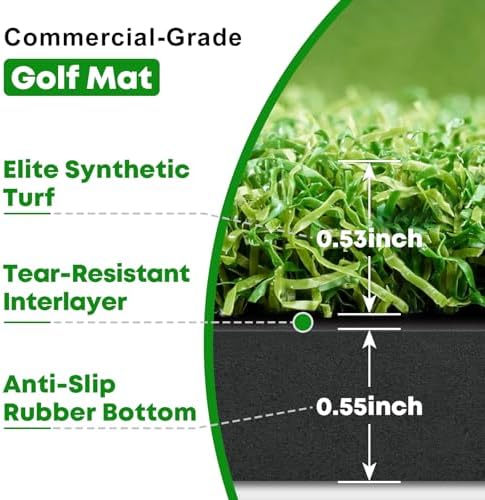 Golf Hitting Mat with Integrated Ball Tray, Foldable Golf Practice Mat with - Image 7