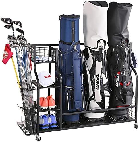 PLKOW Golf Bag Storage Rack for Garage, Golf Equipment Organizer by PLKOW