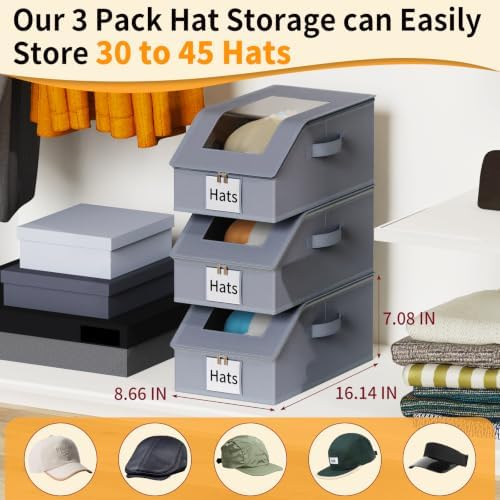 Stackable Hat Storage, Hat Organizer, Baseball Cap Organizer, Quick Access - Image 2