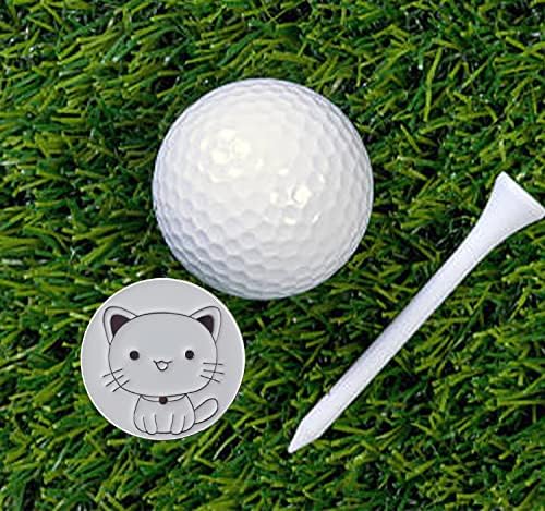 Adhere Golf Ball Markers Personlized Double Side Cute cat Logo Enamel - Image 4