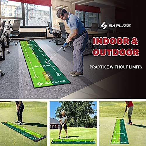 SAPLIZE Golf Putting Mat with Alignment Mirror, Two-Speed Golf Practice Mat - Image 6