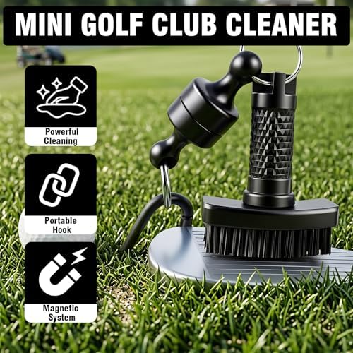 Mini Golf Club Brush, Magnetic Quick-Release Groove Cleaner, Durable Nylon - Image 3