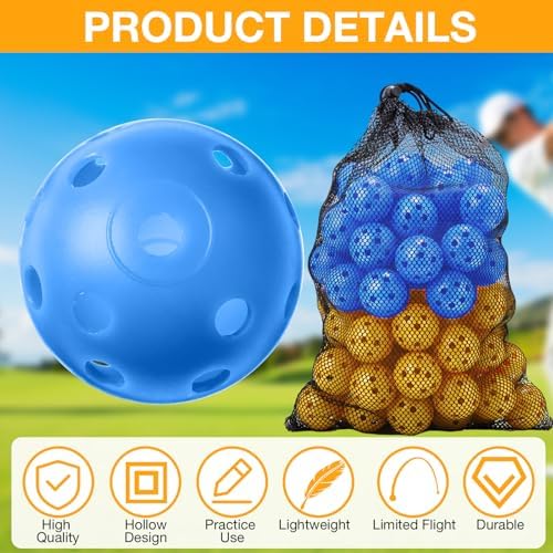 MiniInflat 80 Pcs Practice Golf Balls Plastic 42mm - Image 4